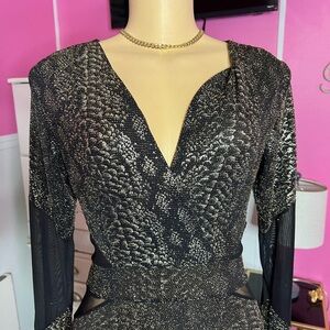 Black and Silver Patterned Dress